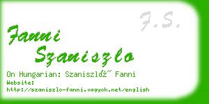 fanni szaniszlo business card